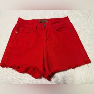 Judy Blue Red Garment Dyed High Rise Shorts Size Small